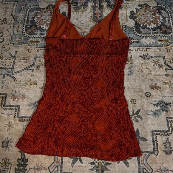 Vintage Express Tank Tops Y2k Snake Print Date Night Ruched Lot of Two Tanks XS - Picture 6 of 16